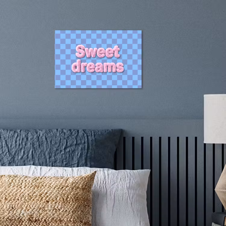 Poster - Sweet dreams - Vierkanten - Roze - Blauw — 3