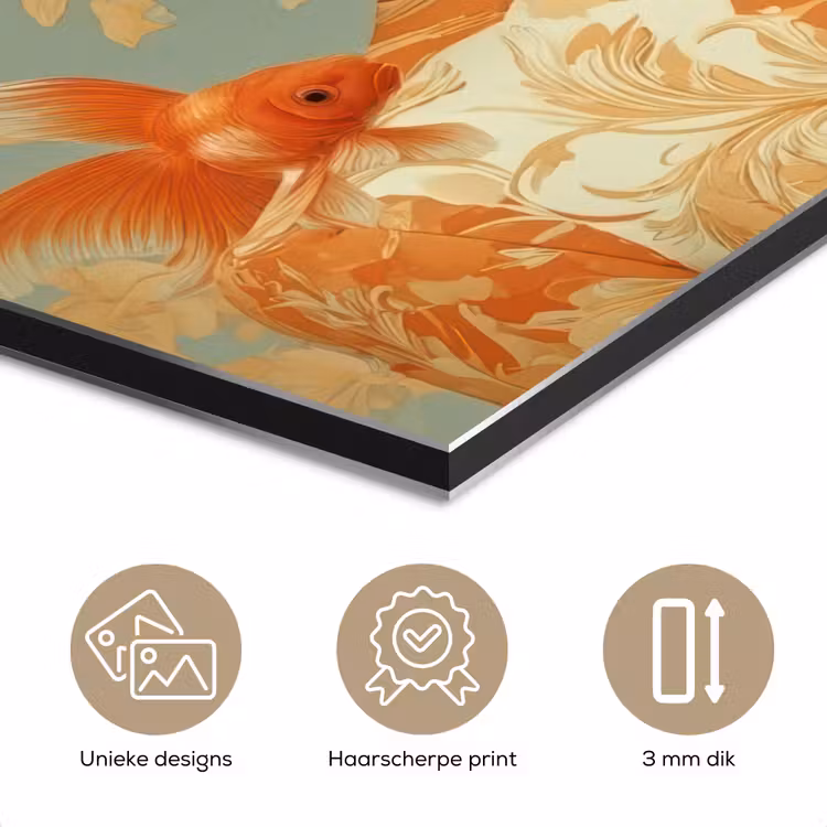 Aluminium schilderij - Goudvissen - Oranje - Vrouw - Blond — 7