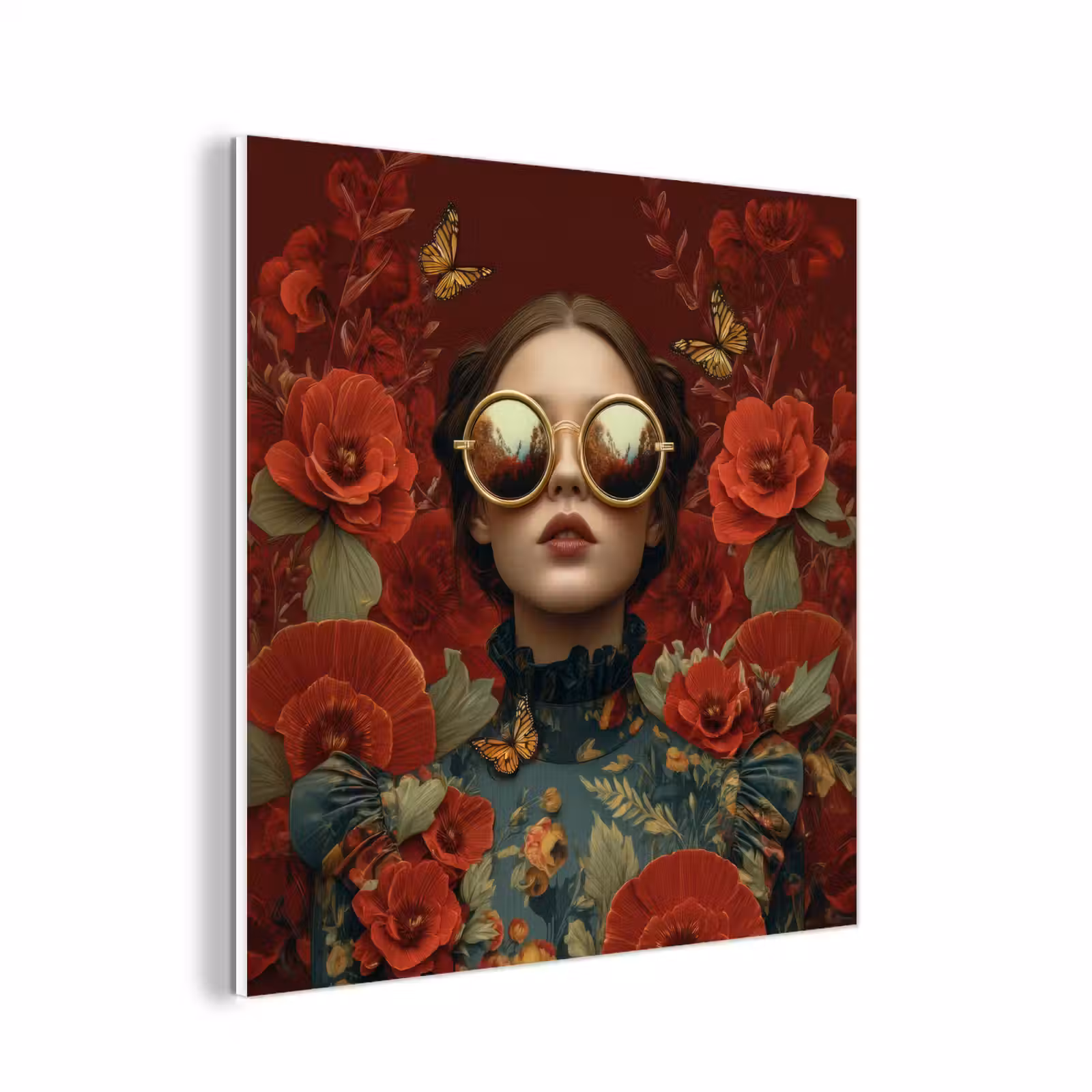 Forex - Bloemen - Dieprood - Zonnebril - Vrouw — 1
