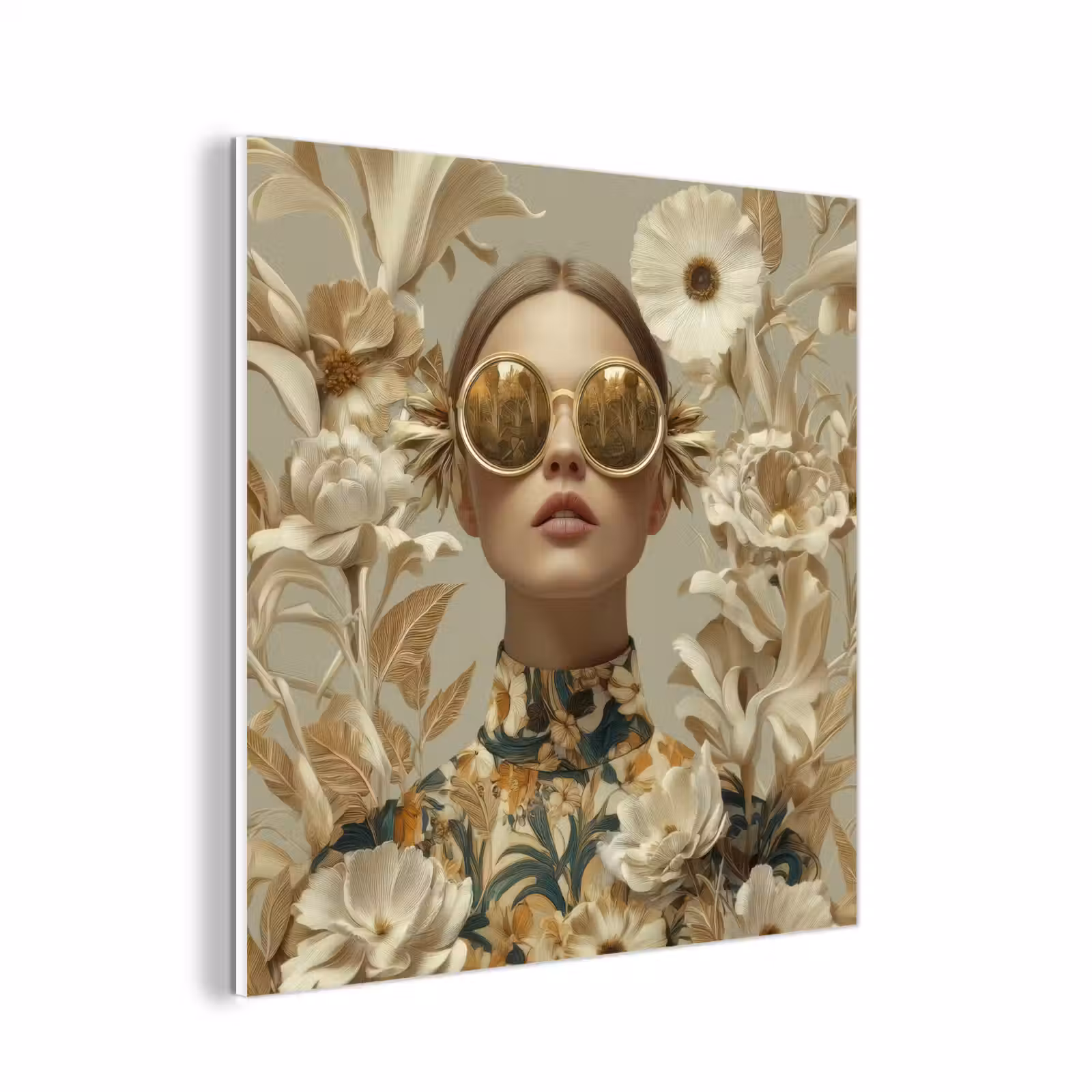 Forex - Vrouw - Bloemen - Zonnebril - Wit — 1