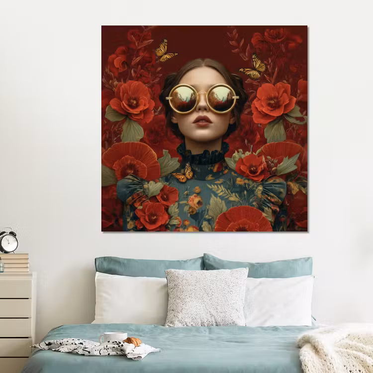 Forex - Bloemen - Dieprood - Zonnebril - Vrouw — 2