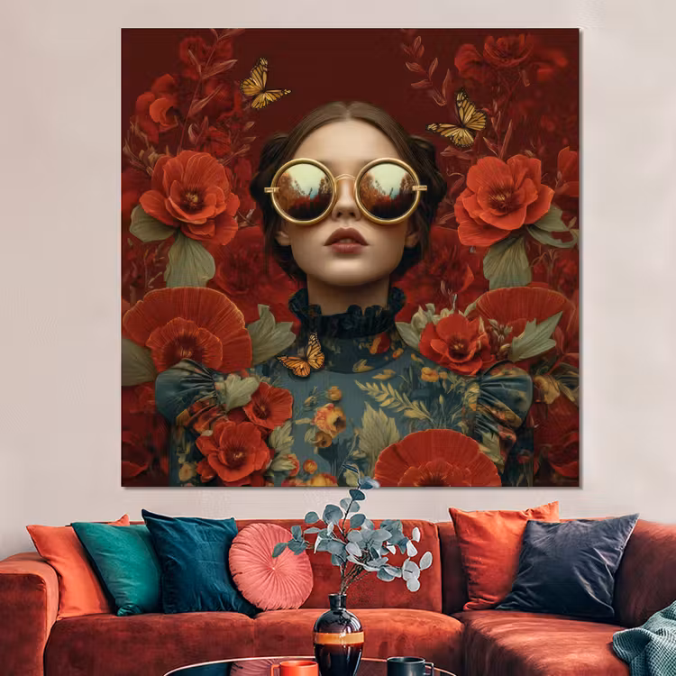 Forex - Bloemen - Dieprood - Zonnebril - Vrouw — 3
