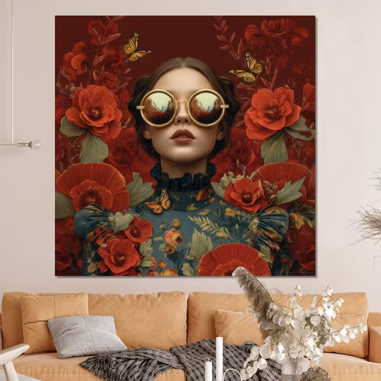 Forex - Bloemen - Dieprood - Zonnebril - Vrouw — 4