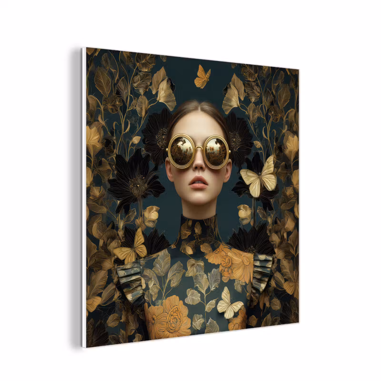 Forex - Vrouw - Bladeren - Goud - Vlinders — 1