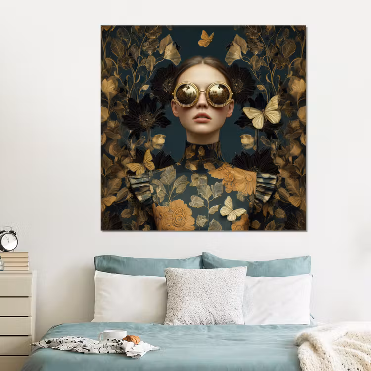 Forex - Vrouw - Bladeren - Goud - Vlinders — 2