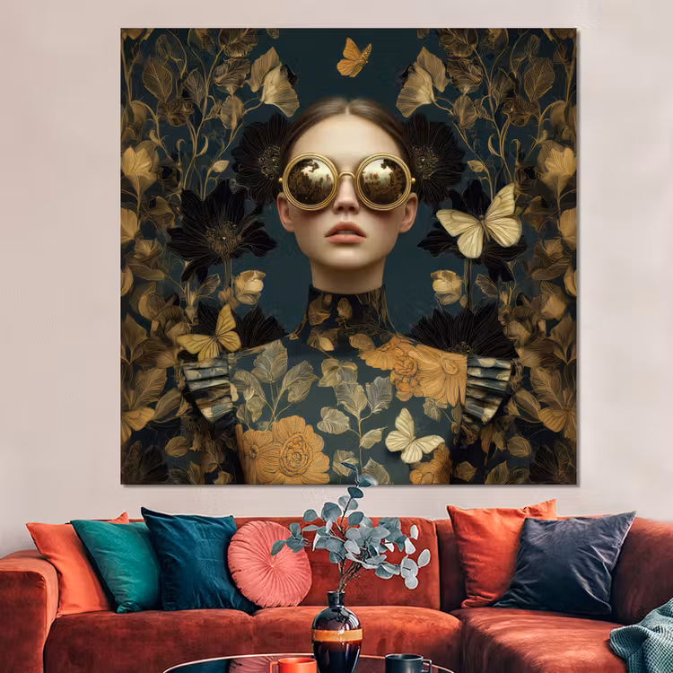 Forex - Vrouw - Bladeren - Goud - Vlinders — 3