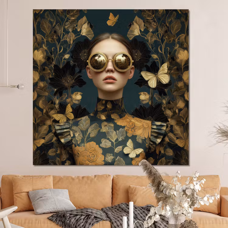 Forex - Vrouw - Bladeren - Goud - Vlinders — 4