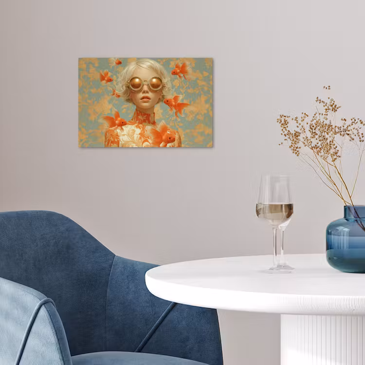 Poster - Meisje met Goudvissen en Bril — 4