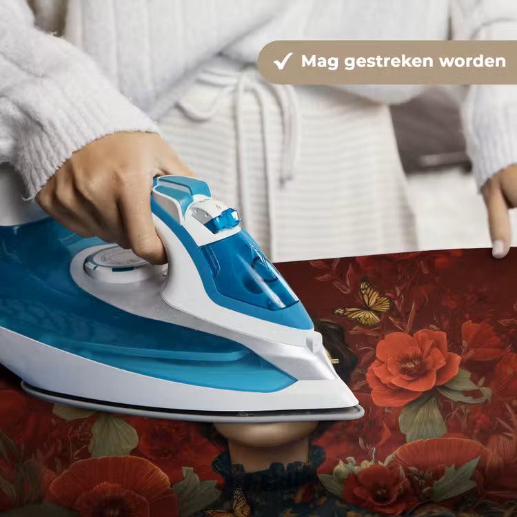 Wandkleed - Bloemen - Dieprood - Zonnebril - Vrouw — 6