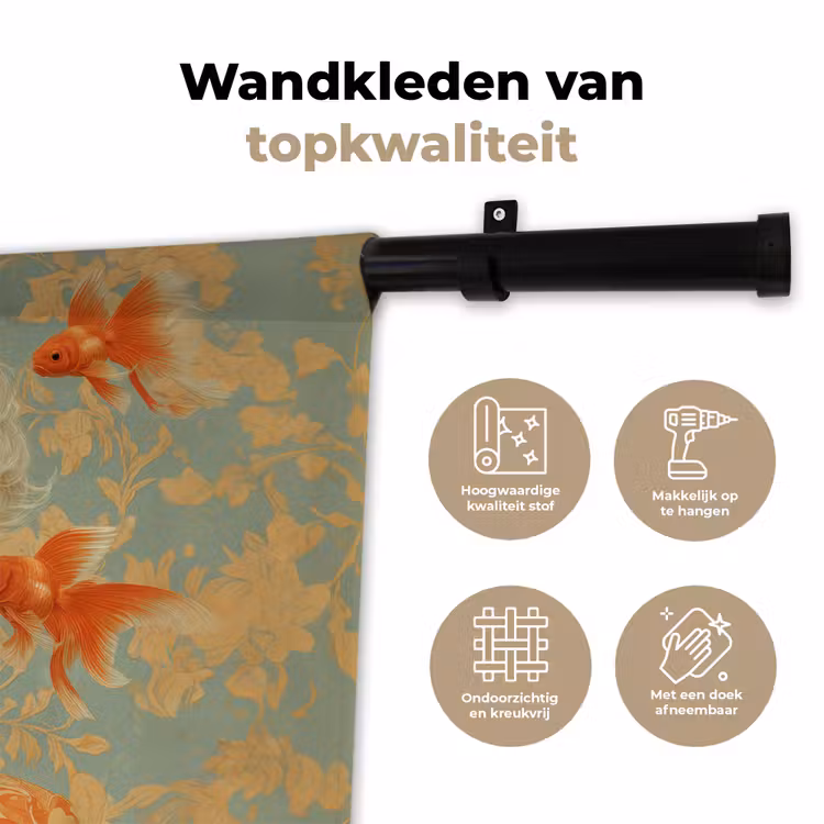 Wandkleed - Goudvissen - Oranje - Vrouw - Blond — 3