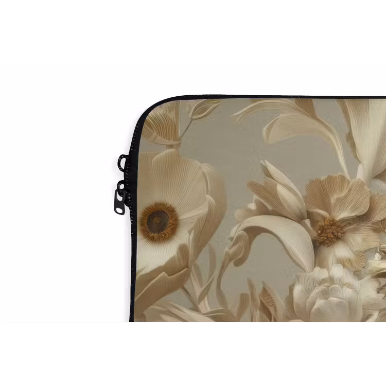 Laptophoes - Vrouw - Bloemen - Zonnebril - Wit — 5