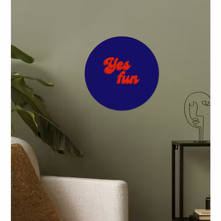 Behangcirkel - Blauw - Rood - Yes fun - 3D — 3