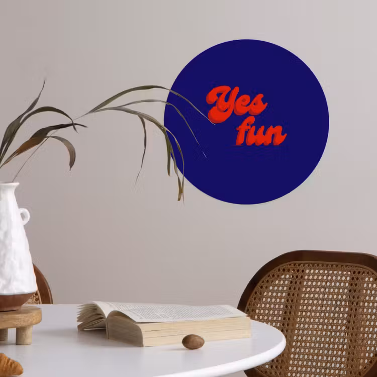 Behangcirkel - Blauw - Rood - Yes fun - 3D — 4