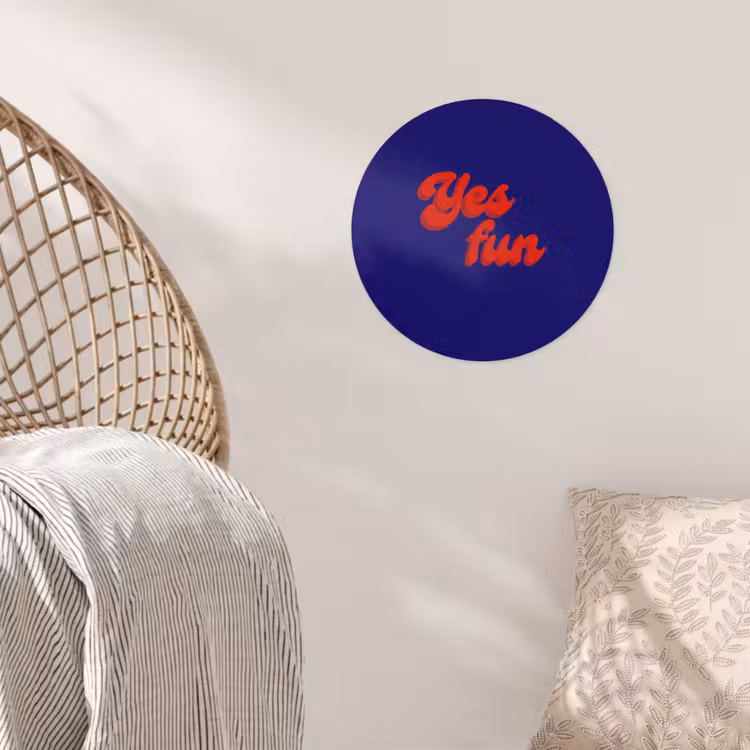 Behangcirkel - Blauw - Rood - Yes fun - 3D — 5