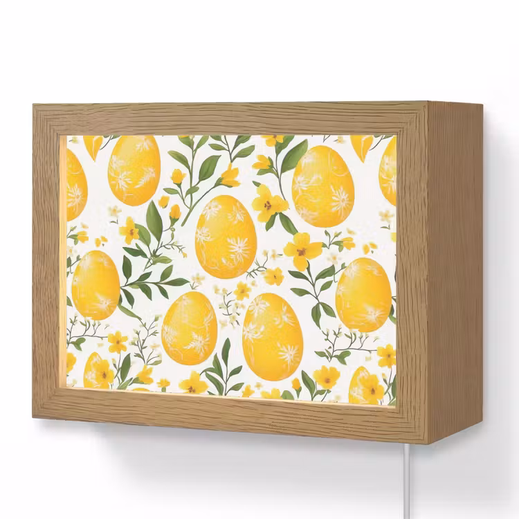 Lightbox - Wandlamp - Bloemen - Paaseieren - Geel — 1