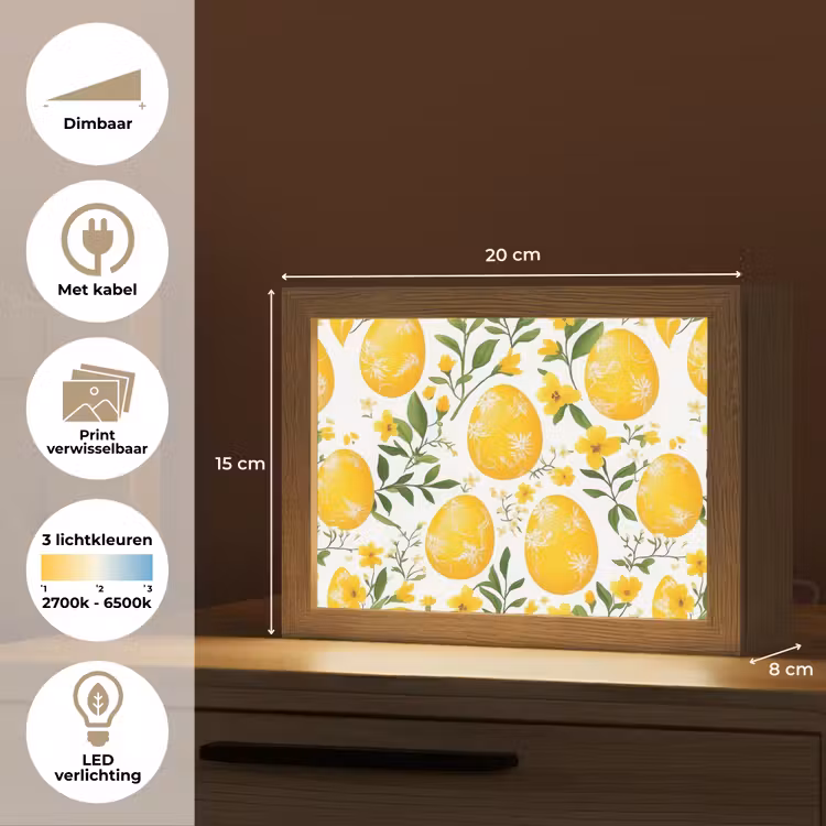 Lightbox - Wandlamp - Bloemen - Paaseieren - Geel — 9