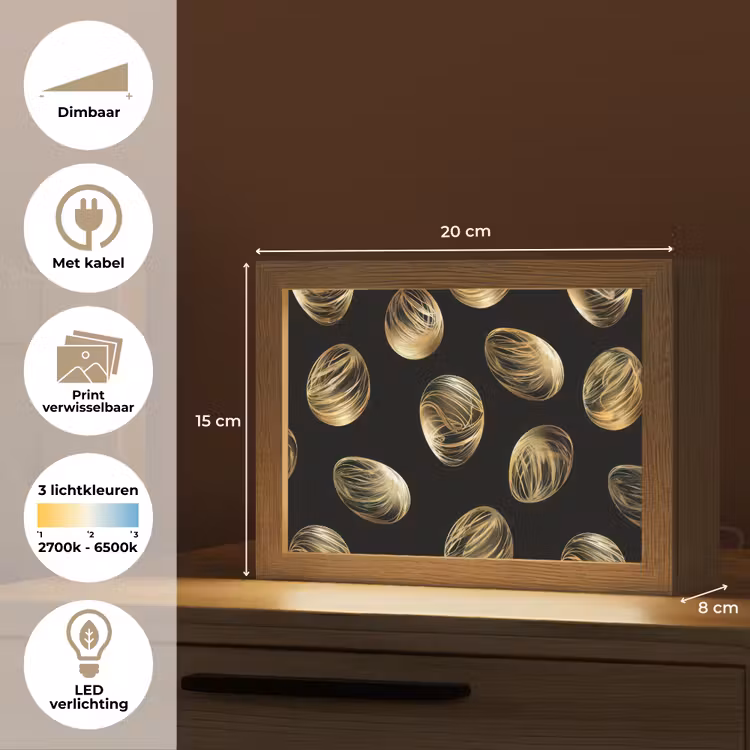 Lightbox - Wandlamp - Eieren - Goud - Patroon — 9