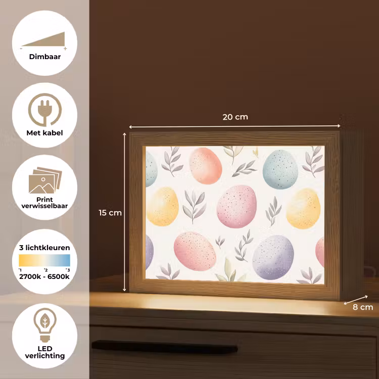 Lightbox - Wandlamp - Eieren - Kleurrijk - Patroon — 9