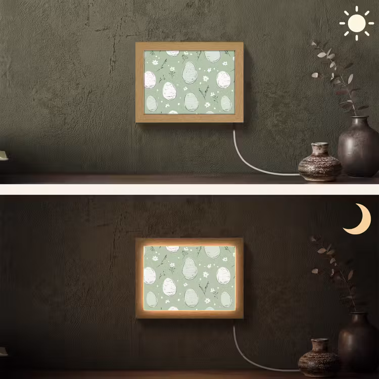 Lightbox - Wandlamp - Groen - Eieren - Patroon — 3