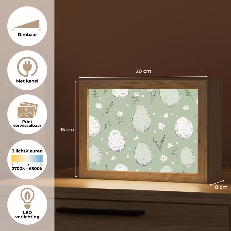 Lightbox - Wandlamp - Groen - Eieren - Patroon — 9