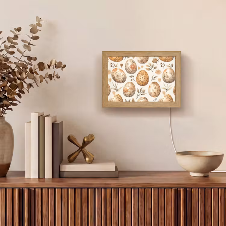Lightbox - Wandlamp - Paaseieren - Bruin - Bloemen — 4