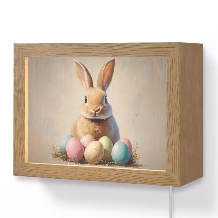 Lightbox - Wandlamp - Paashaas - Pastel - Eieren — 1