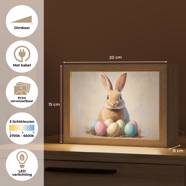 Lightbox - Wandlamp - Paashaas - Pastel - Eieren — 9