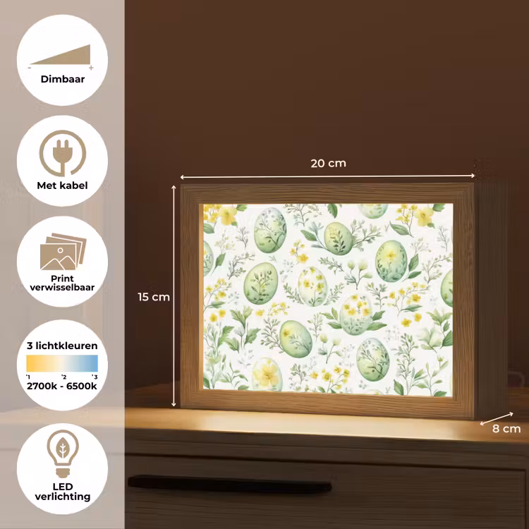 Lightbox - Wandlamp - Patroon - Groen - Eieren — 9