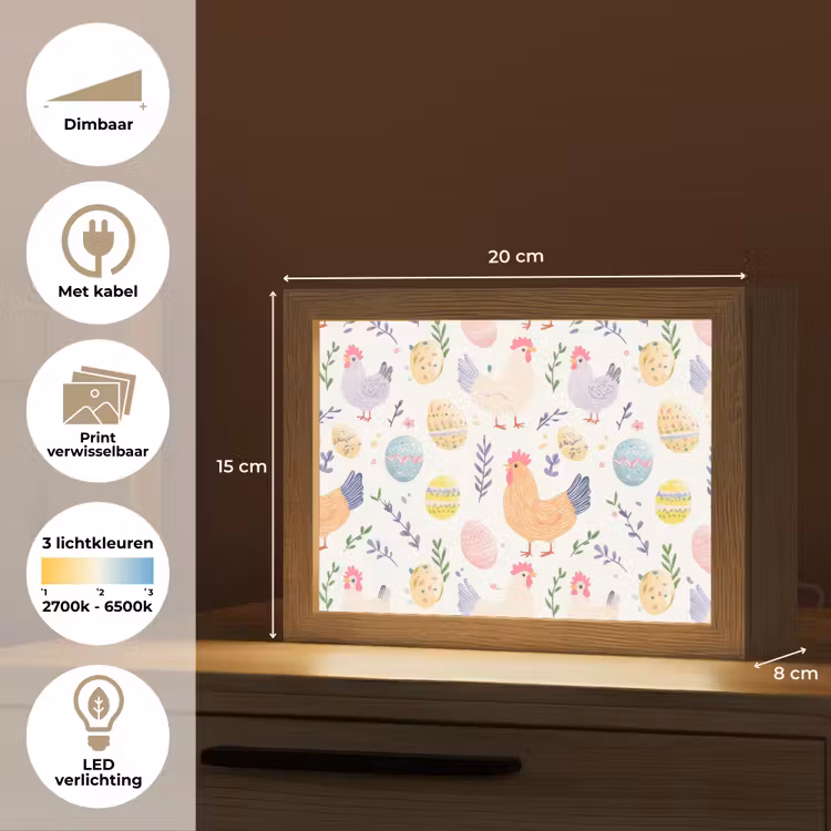 Lightbox - Wandlamp - Patroon - Kip - Paaseieren — 9