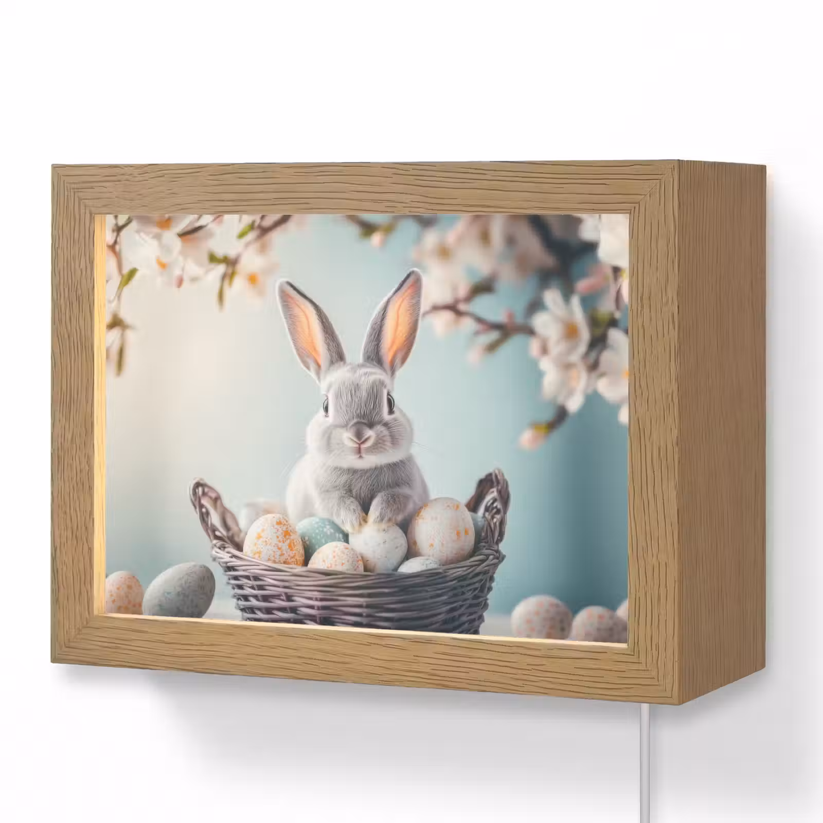 Lightbox - Wandlamp - Konijn - Eieren - Mand — 1