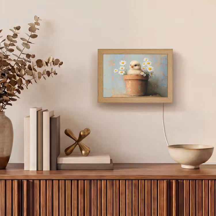 Lightbox - Wandlamp - Bloempot - Kuiken - Bloemetjes — 4