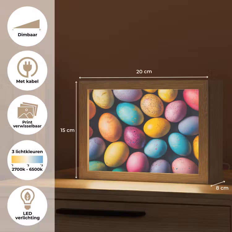 Lightbox - Wandlamp - Kleurrijk - Paaseitjes - Spetters — 9