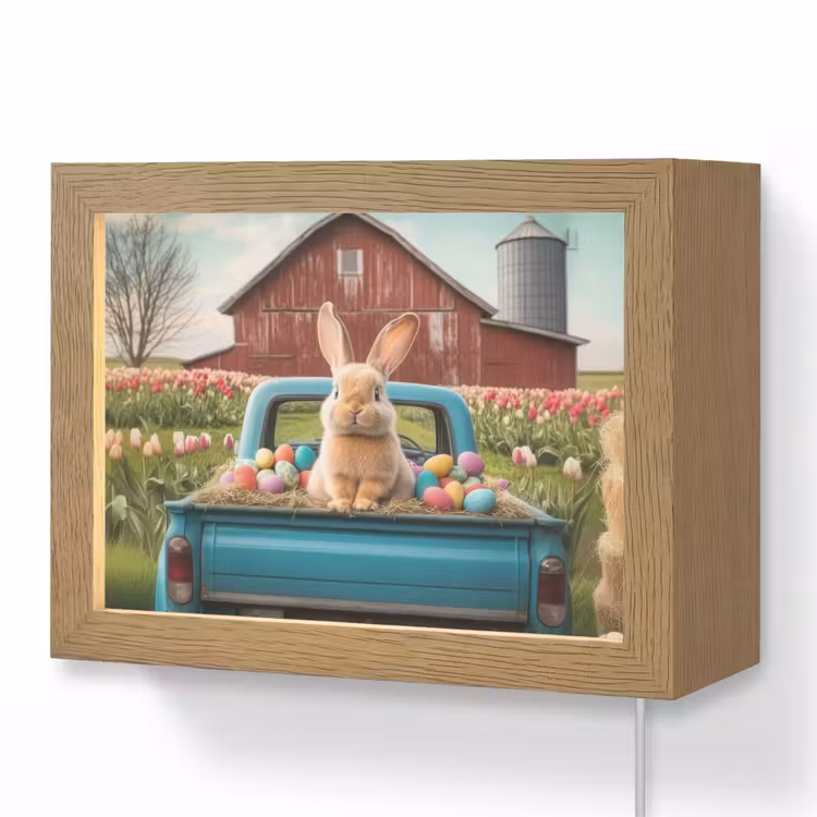 Lightbox - Wandlamp - Konijn - Boerderij - Eieren — 1