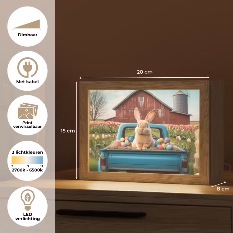 Lightbox - Wandlamp - Konijn - Boerderij - Eieren — 9