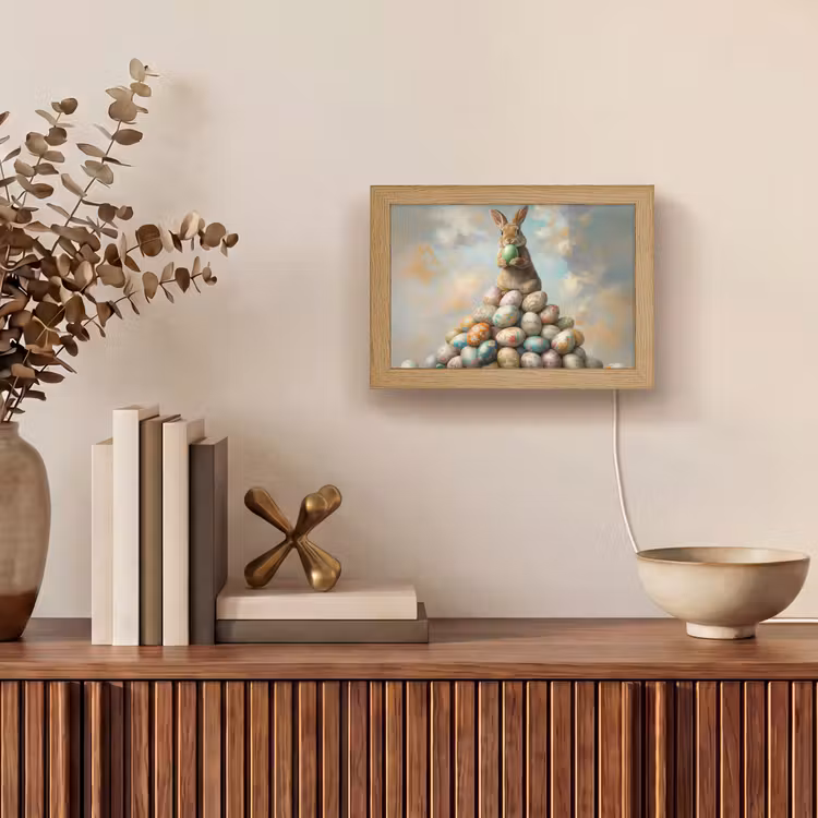 Lightbox - Wandlamp - Konijn - Eieren - Kleurrijk — 4