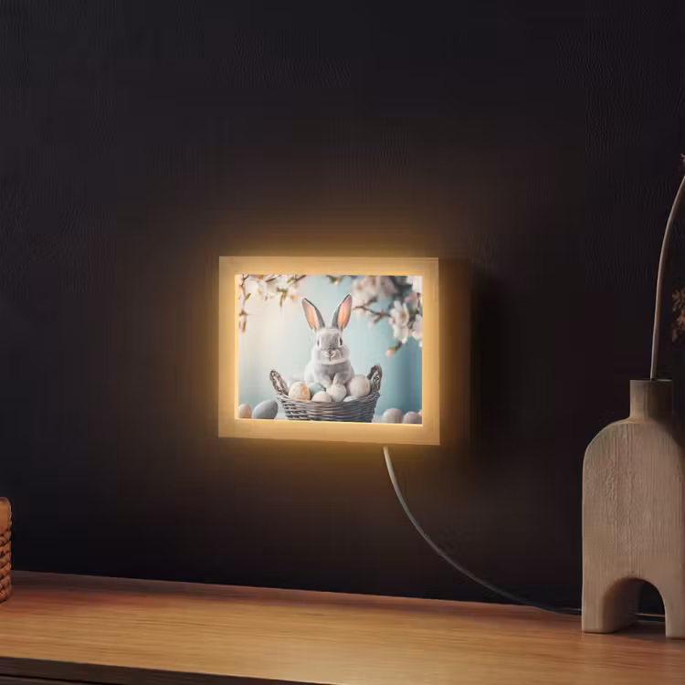 Lightbox - Wandlamp - Konijn - Eieren - Mand — 2