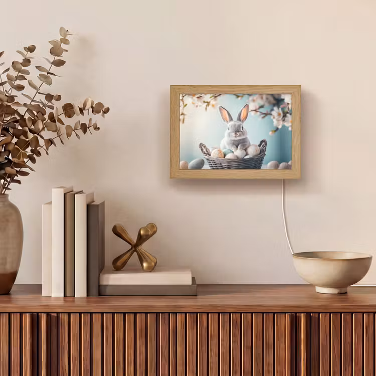 Lightbox - Wandlamp - Konijn - Eieren - Mand — 4