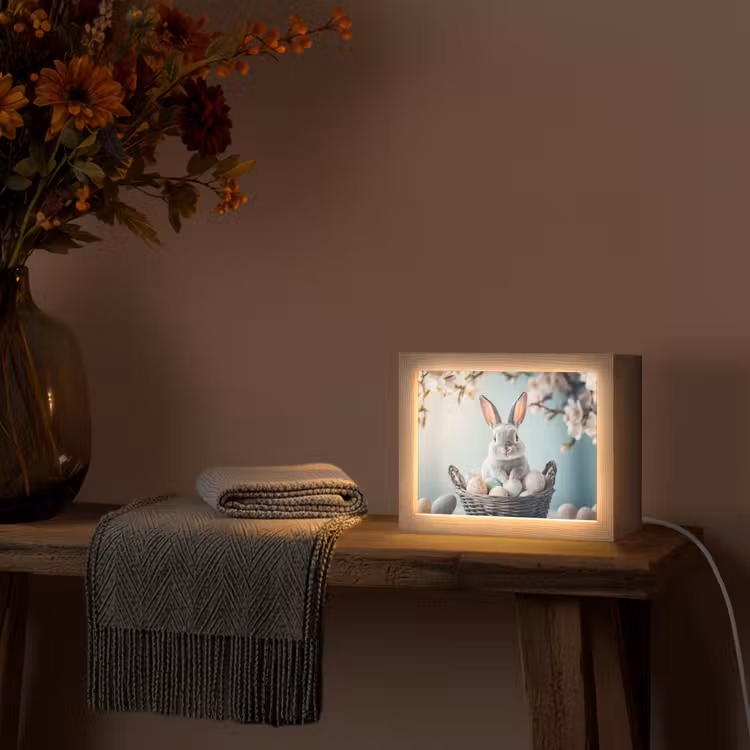 Lightbox - Wandlamp - Konijn - Eieren - Mand — 5