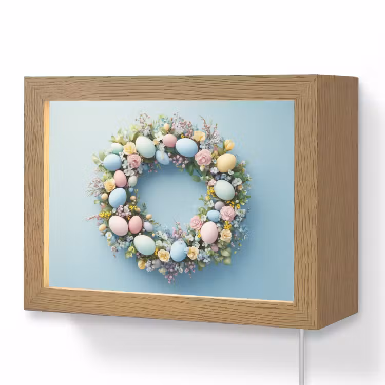 Lightbox - Wandlamp - Krans - Eieren - Bloemen — 1