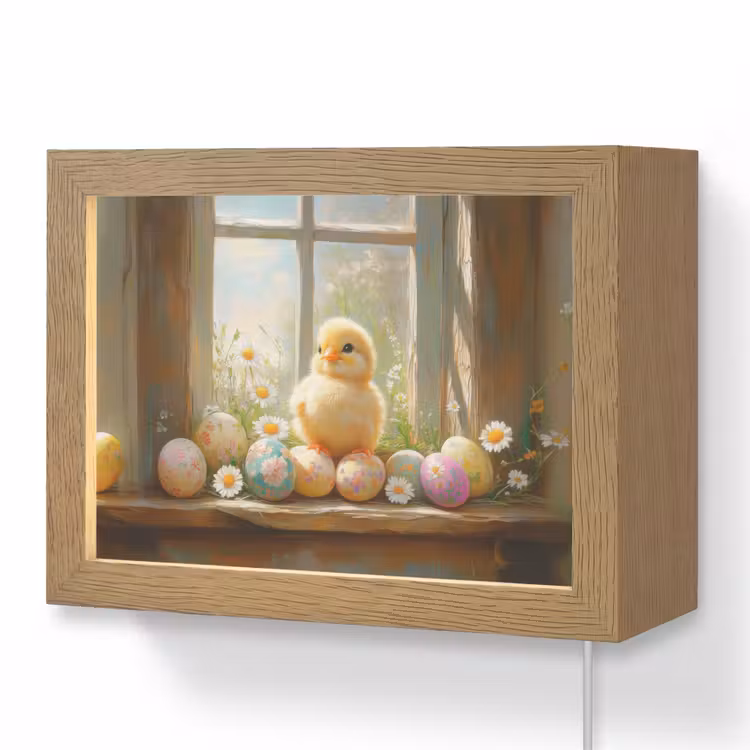 Lightbox - Wandlamp - Kuiken - Raam - Paaseieren — 1