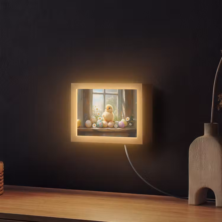 Lightbox - Wandlamp - Kuiken - Raam - Paaseieren — 2