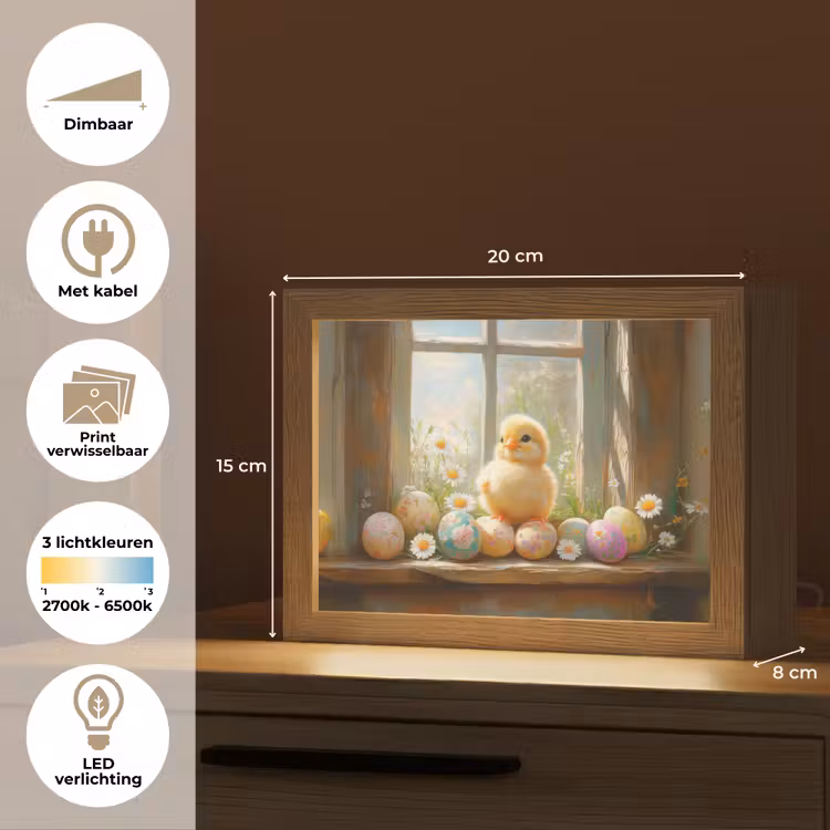 Lightbox - Wandlamp - Kuiken - Raam - Paaseieren — 9