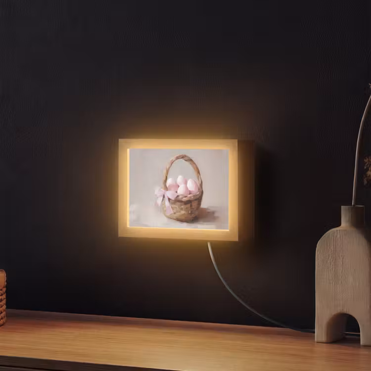 Lightbox - Wandlamp - Mand - Eieren - Roze — 2