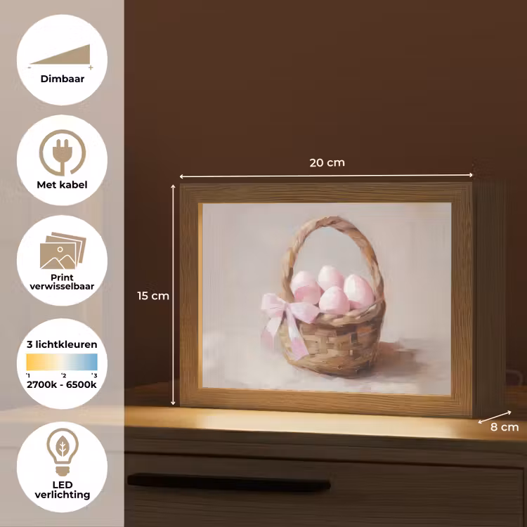Lightbox - Wandlamp - Mand - Eieren - Roze — 9