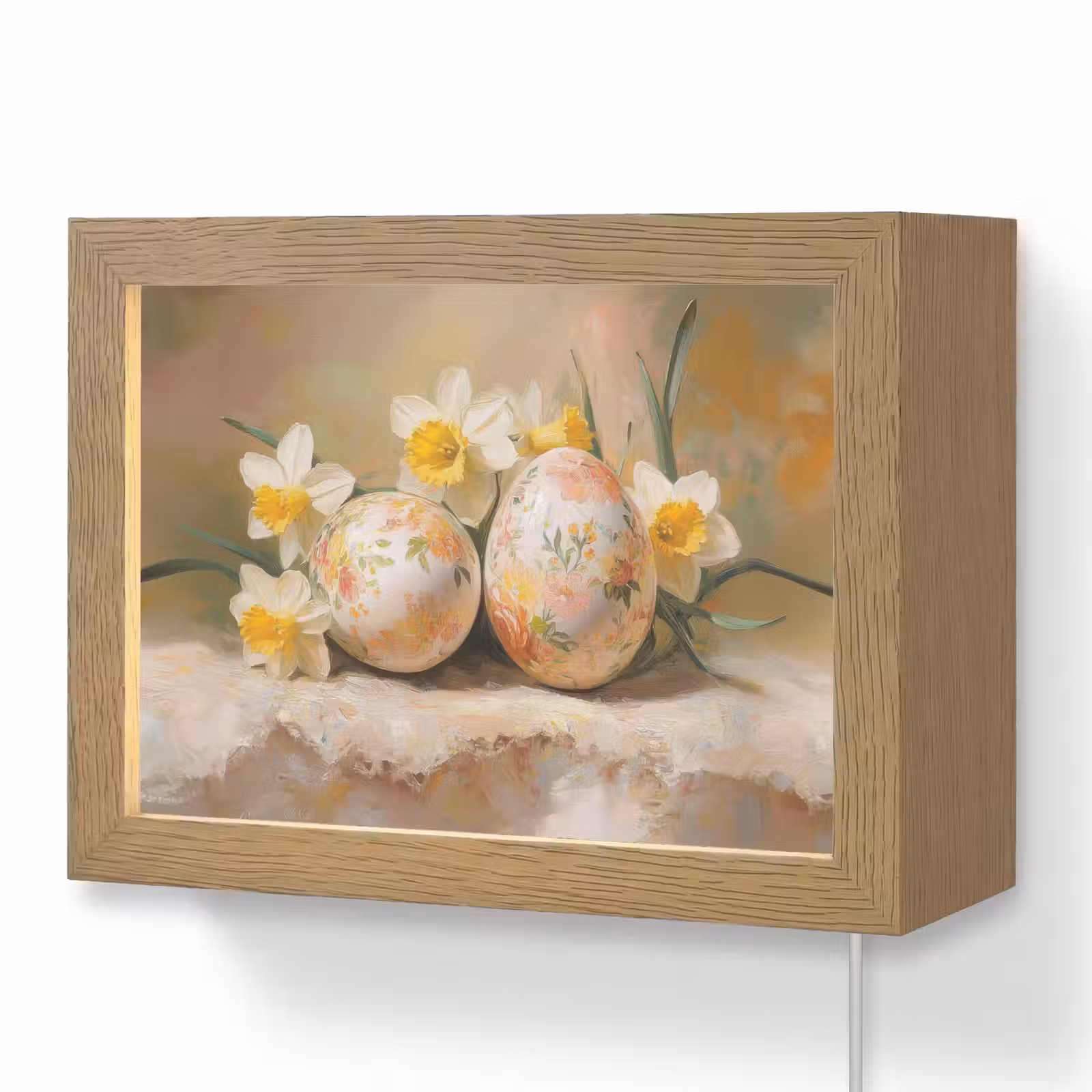 Lightbox - Wandlamp - Bloemen - Eieren - Geschilderd — 1