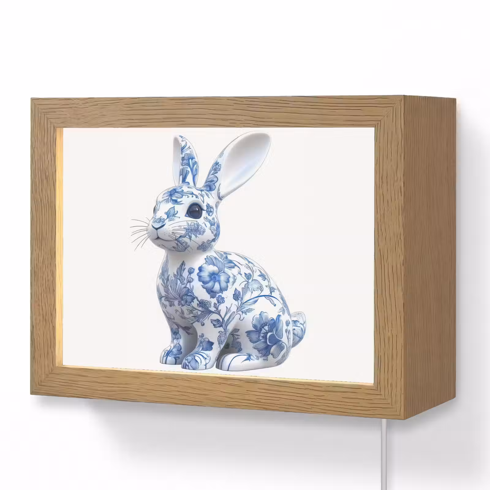 Lightbox - Wandlamp - Delftsblauw - Haasje - Wit — 1