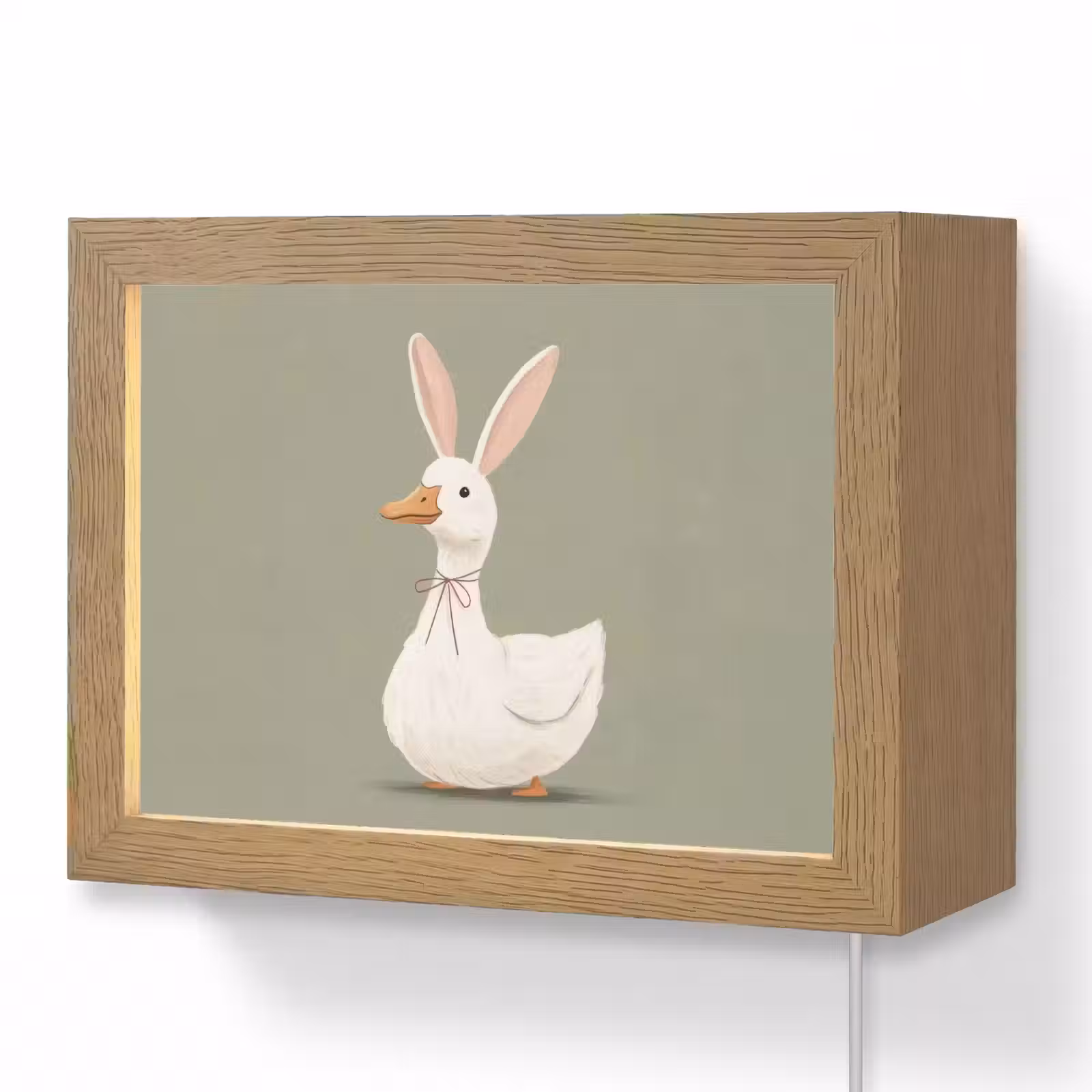 Lightbox - Wandlamp - Eend - Konijnoren - Grijs — 1