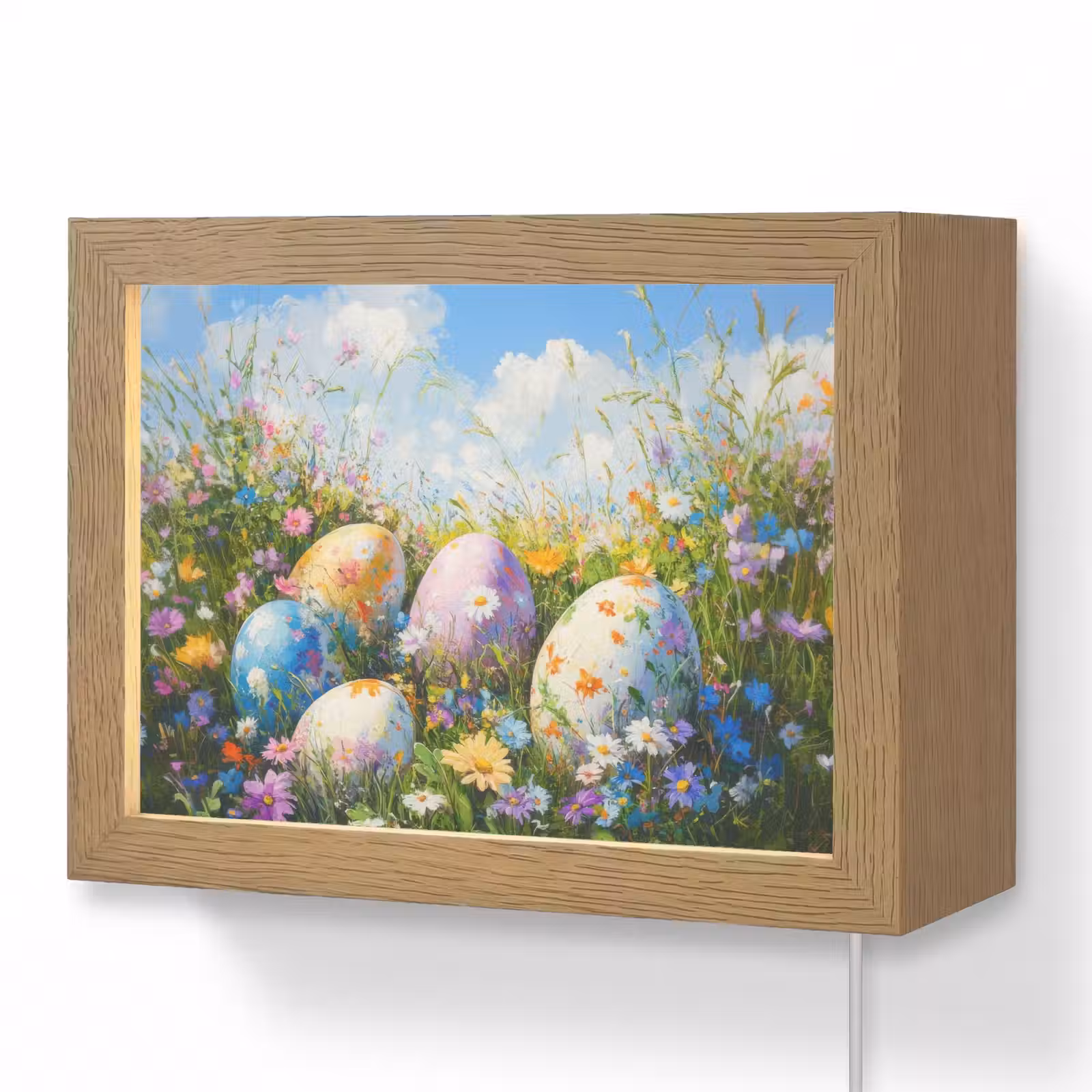 Lightbox - Wandlamp - Grasveld - Eieren - Bloemen — 1