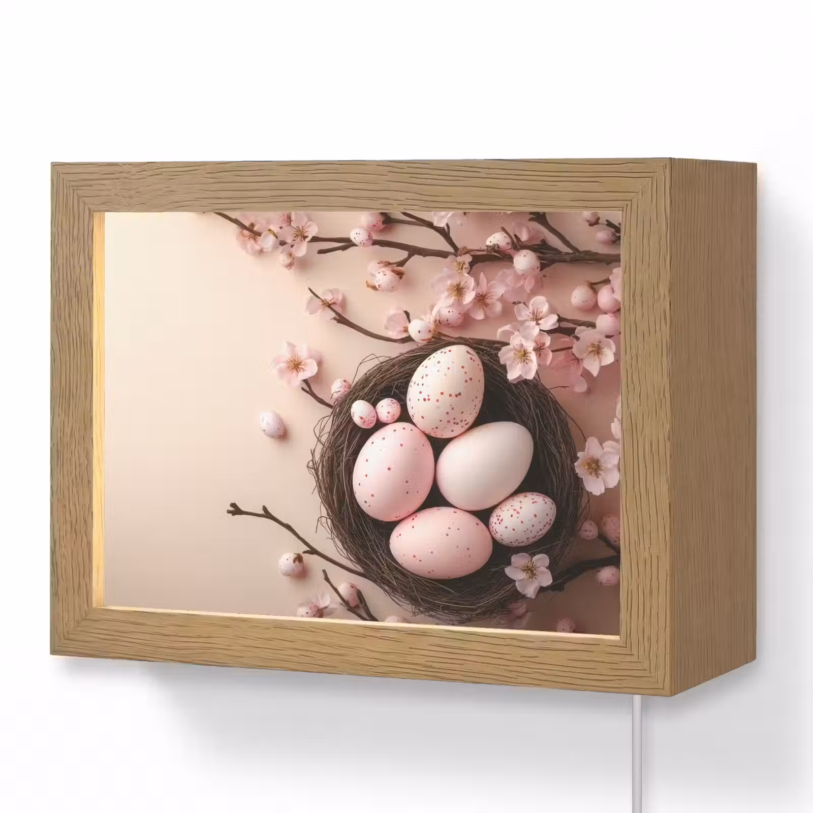 Lightbox - Wandlamp - Roze - Bloesems - Eieren — 1