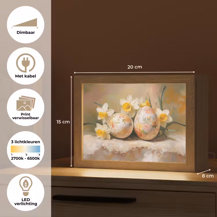 Lightbox - Wandlamp - Bloemen - Eieren - Geschilderd — 9